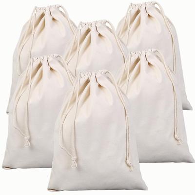 So Happy Drawstring Plain 30 X 40 Canvas Fabric Drawstring Bags of I'm Bags, Cotton, Cm, (Set 6)