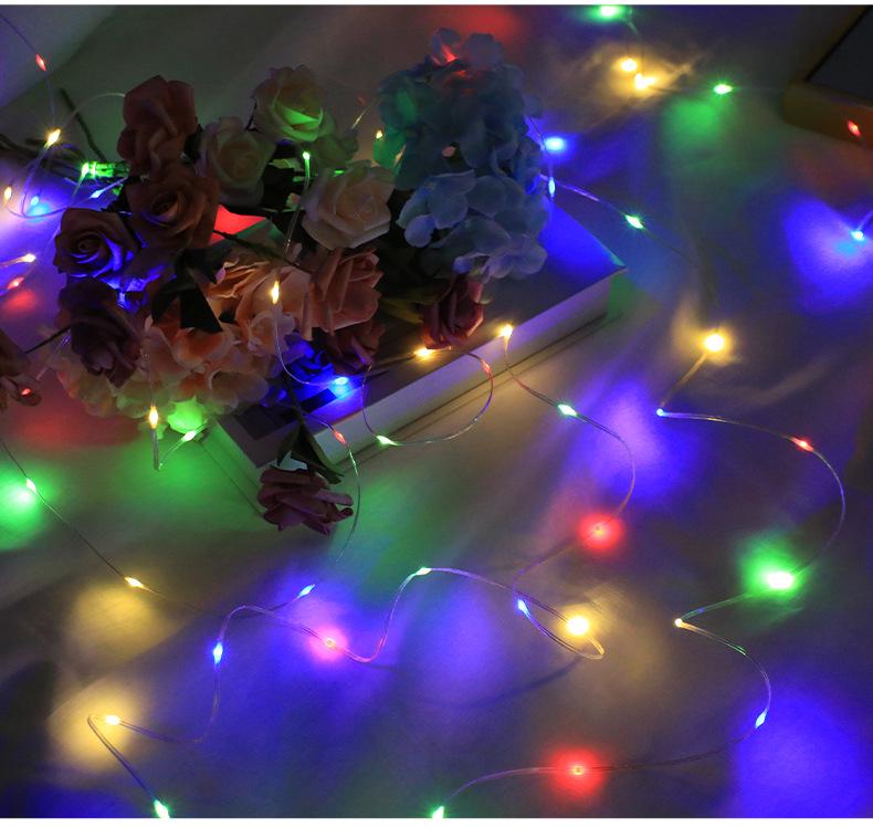 Waterproof LED Copper Wire String Lights with Remote Control - USB & Battery Operated for Christmas, Weddings, and Outdoor Camping Decorations