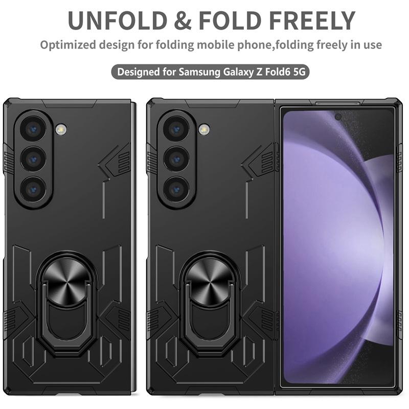 360 Ring Magnetic Ring Kickstand Lens Protection Armor Shockproof Full Body case for Samsung Galaxy Z Fold 7 6 5 / Z Fold 4 3 2