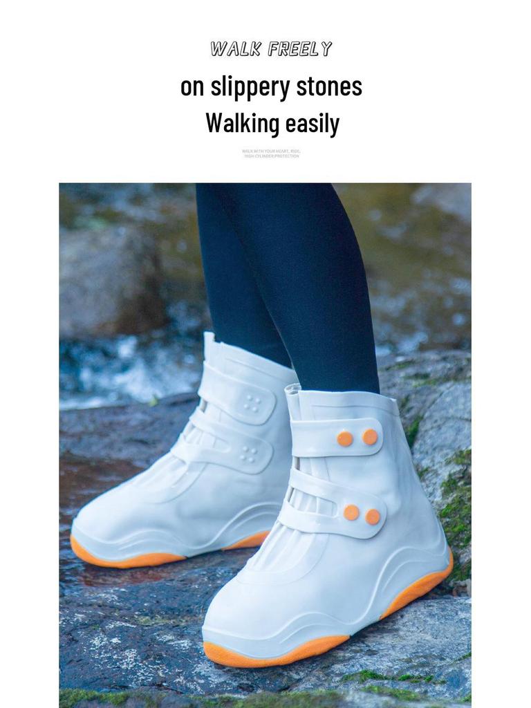 Silicone Waterproof Non-Slip Overshoes for Adults & Children: Anti-Fouling, Thick, Wear-Resistant, Portable, Easy On/Off Rain Boot Covers