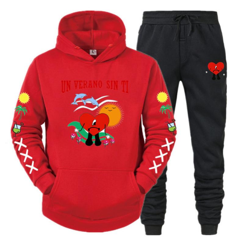 Hoodie Set Bad Bunny UN VERANO SIN TI Print Sweatshirt Men Women Unisex Oversized Fashion Casual Long Sleeve Pants Suit Clothes