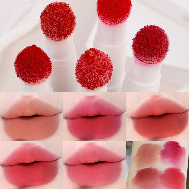 

Soft Matte Sponge Lip Glaze Nude Pink Lip Gloss Moisturizing Waterproof Lasting Non-Stick Cup Lip Tint Pigment Korean Cosmetics