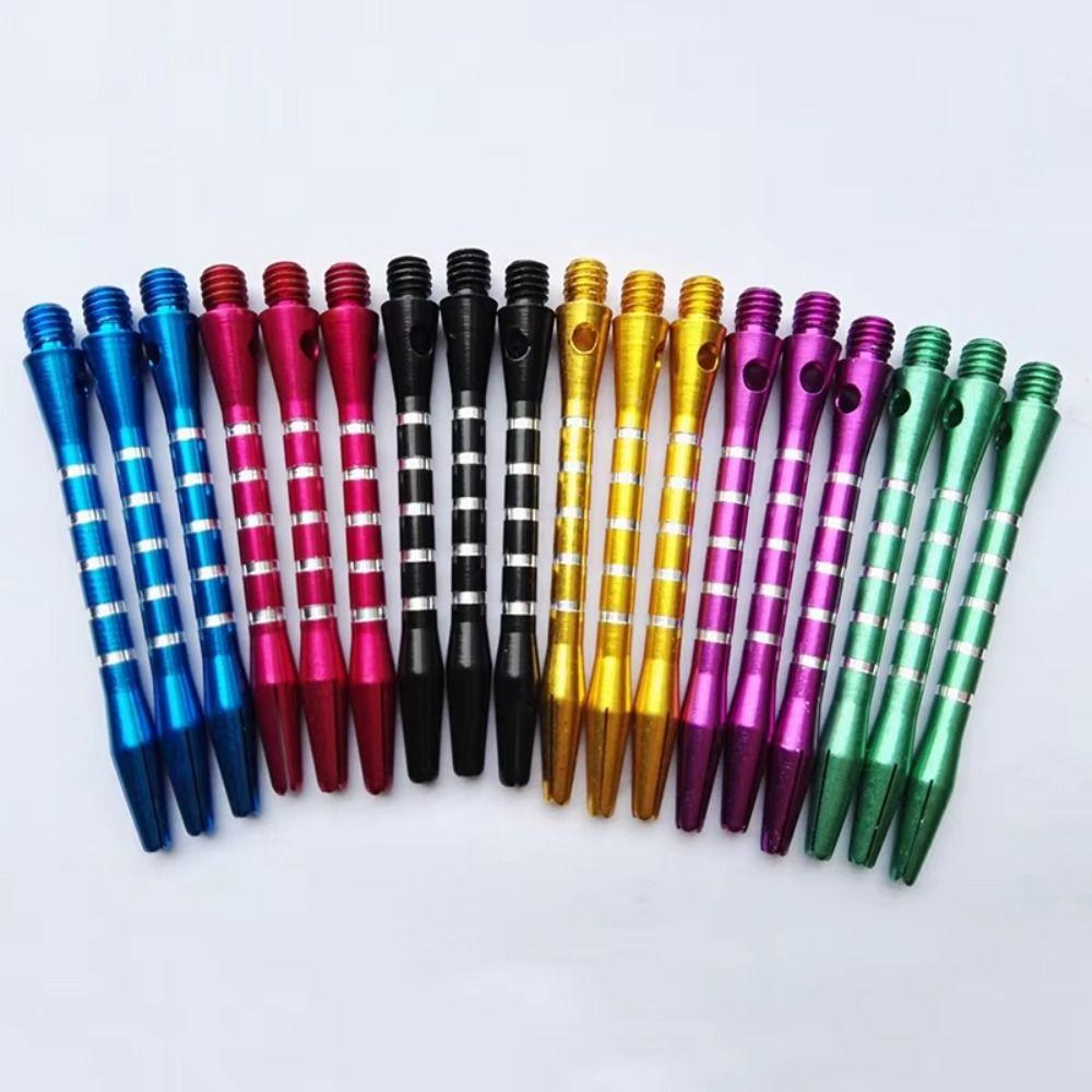 6pcs/Set Medium Size Aluminum Darts Shafts 4.5mm Diameter Mixed Color Throwing Accessories Thread Design Metal Rod