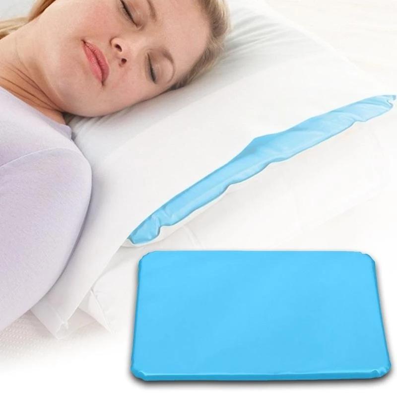 1pc Summer Ice Cold Pillow Massager Therapy Insert Pillow Chillow Sleeping Aid Muscle Neck Cooling PVC Pad Pillow Mat Gel R U9Y2