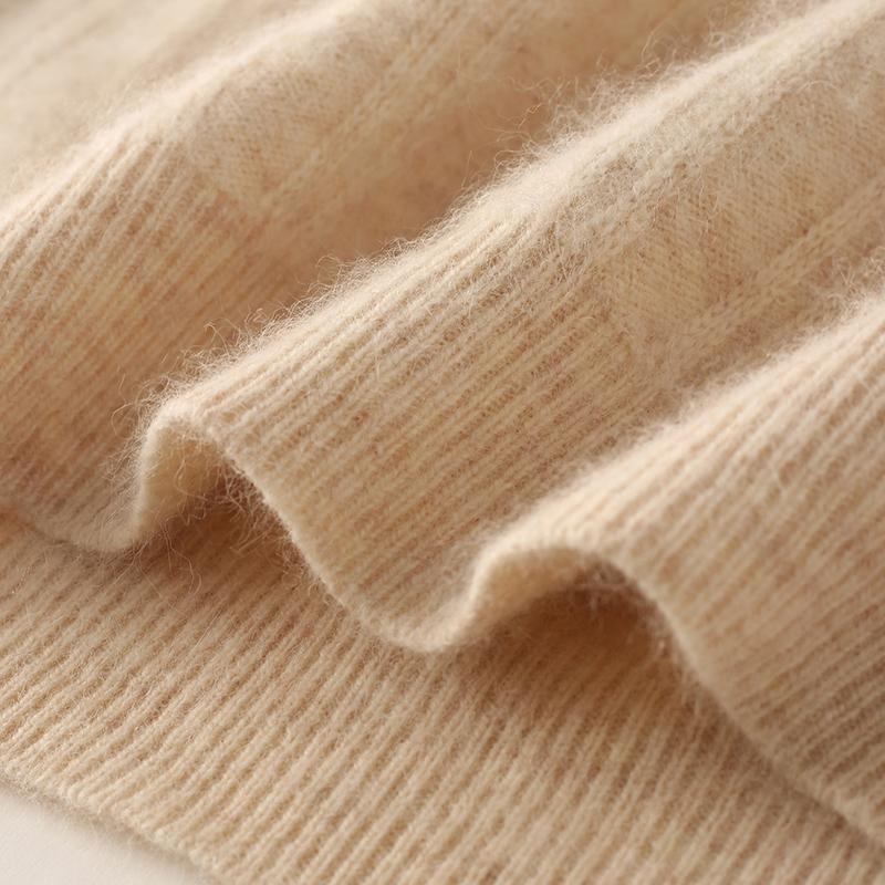 Women's Cashmere Sweater Qinghe Cashmere 30% Cashmere 30% Mink 30% Wool 10% Nylon Women's Autumn and Winter Thick Cashmere Pullover Soft and Warm