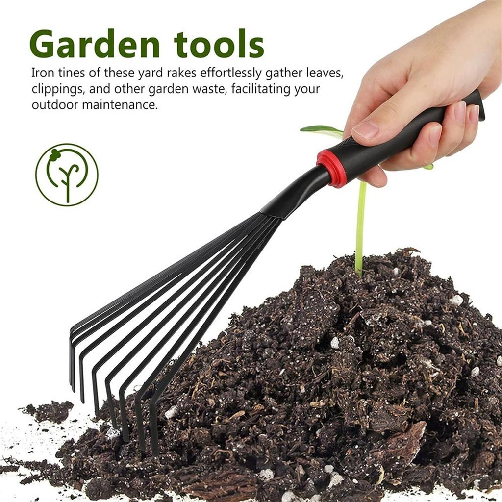 Rastrillos de Mano para Jardín, Planas Metálicas para Aflojar la Tierra, Herramienta de Jardín de Mano para Patio, Búsqueda en la Playa, Cavado en la Arena y Tareas de Paisajismo