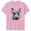 Watercolor Schnauzer Dog With Floral Schnauzer Dog Pet Mothers Day