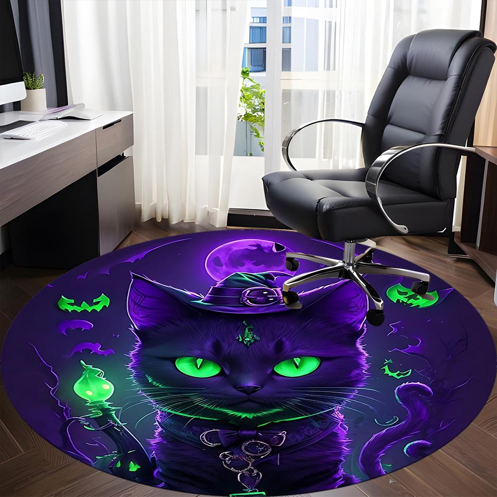 1pc Witchcraft Halloween Office Round Area Rug, Under Office Chairs Bedroom Living Room Home Decor, Room Deco, Available In Various Sizes