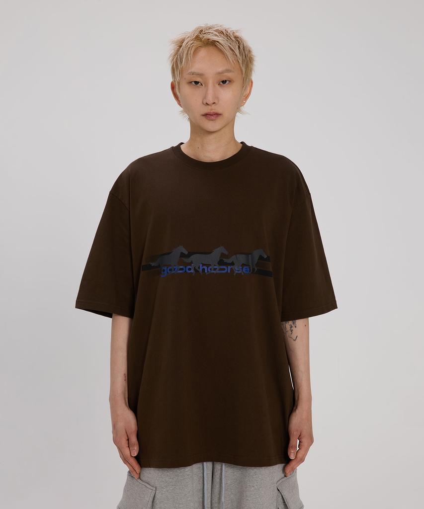 BOUNDARY Goodhorse Oversized Short Sleeve T-Shirt [Brown]