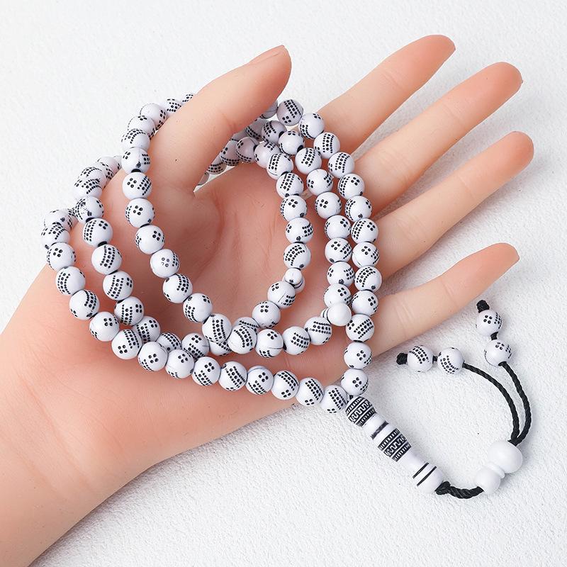 Handmade 8mm 99-Bead Imitation Wood Tasbih - Islamic Prayer Rosary