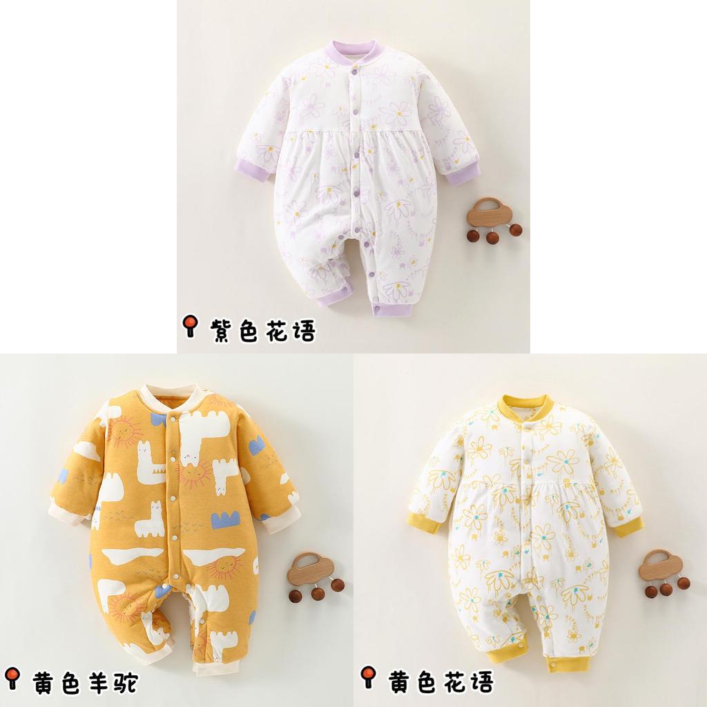 Baby Winter Cotton Romper With Thickened Fabric For Newborns And Infants