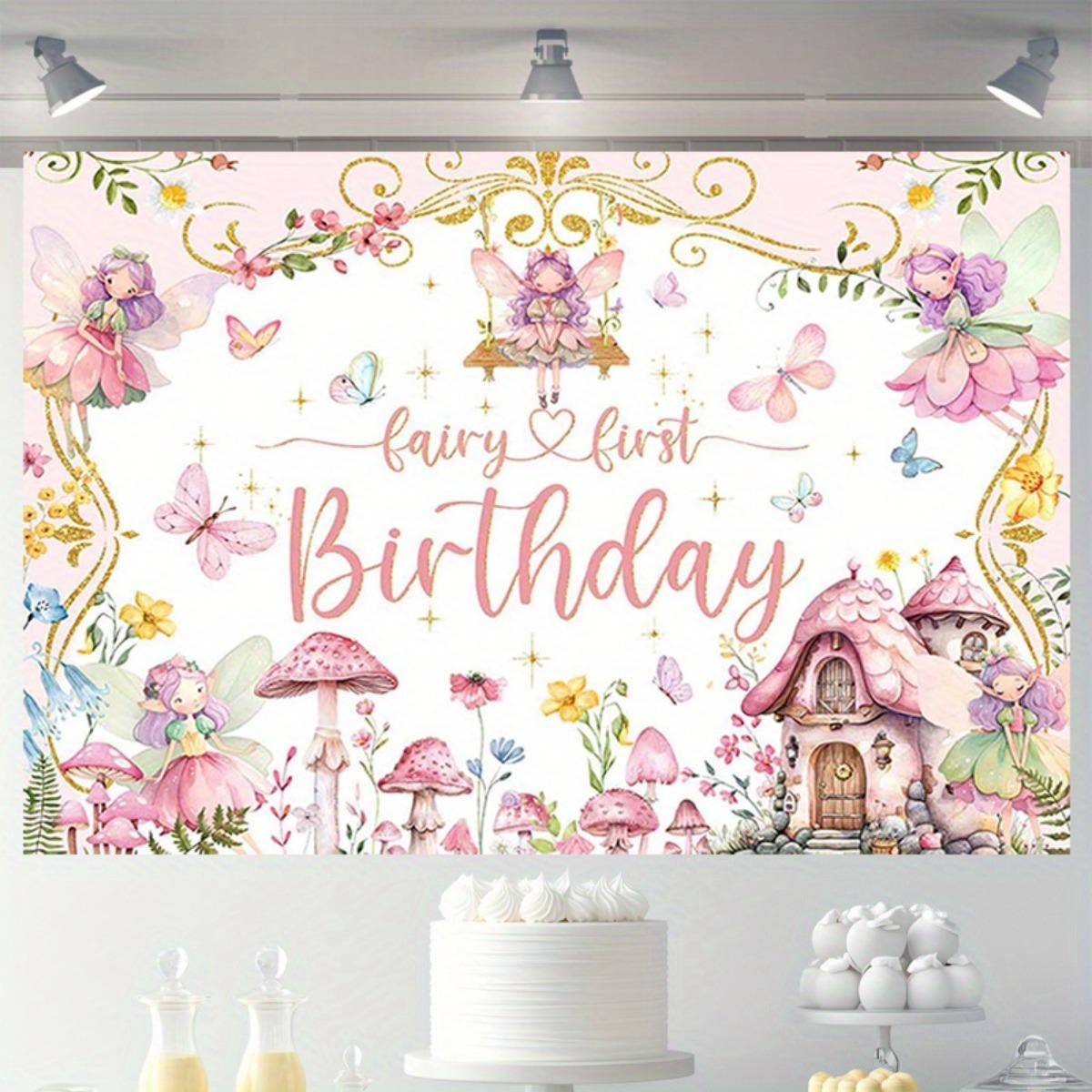 2D plane 1-piece magical fairy background cloth for the 1st birthday of the fairy suitable for birthday parties 100x150cm