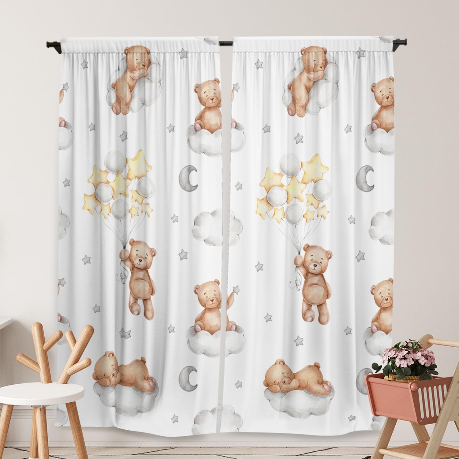 

Princess Castle Window Curtains Kids Girls Magic Pink Fantasy World Fairytale Landscape Baby Living Room Bedroom Nursery Made Of Polyester Area Decor W100*H130(CM)-Hooks&2PCS