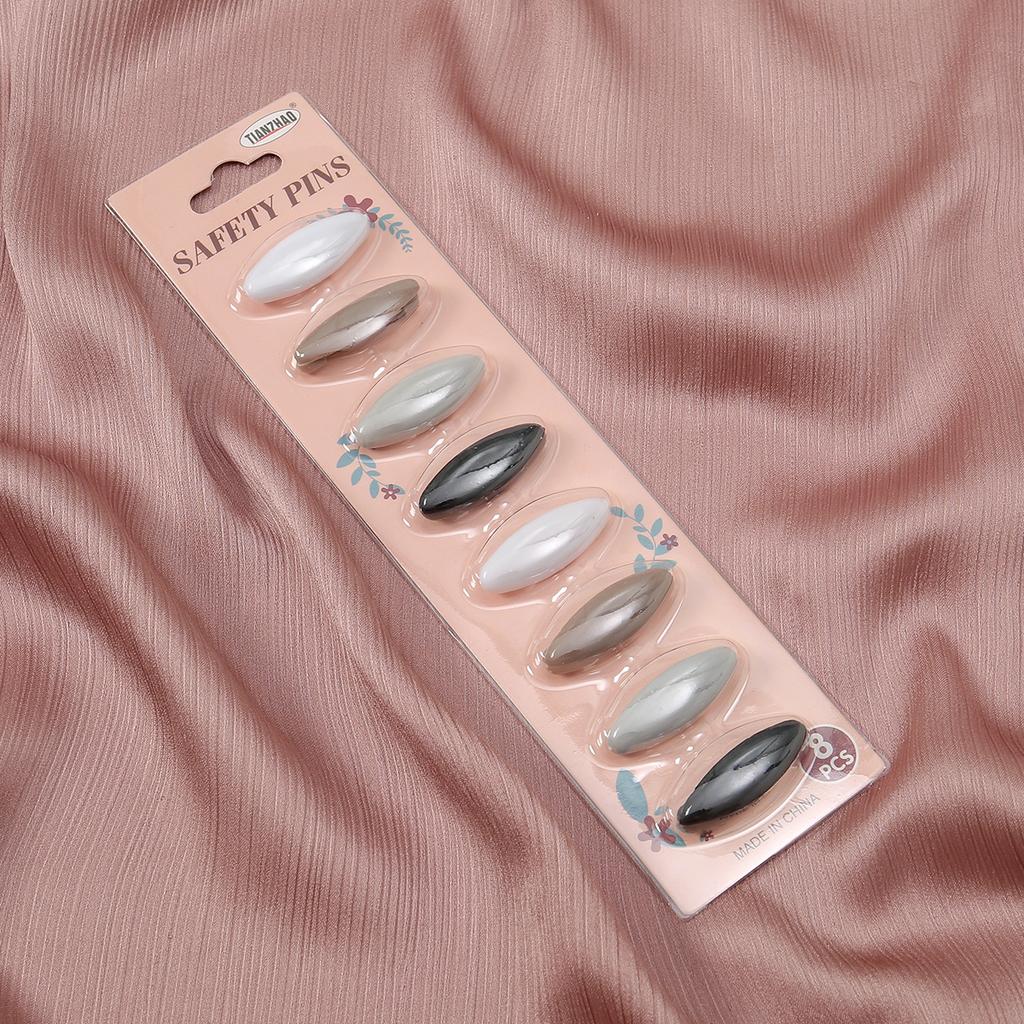 Muslim Hijab Pins For Scarf Color Black and White Safety Pins Clips Ladies Dressing Accessories Brooches For Women Scarf Pins