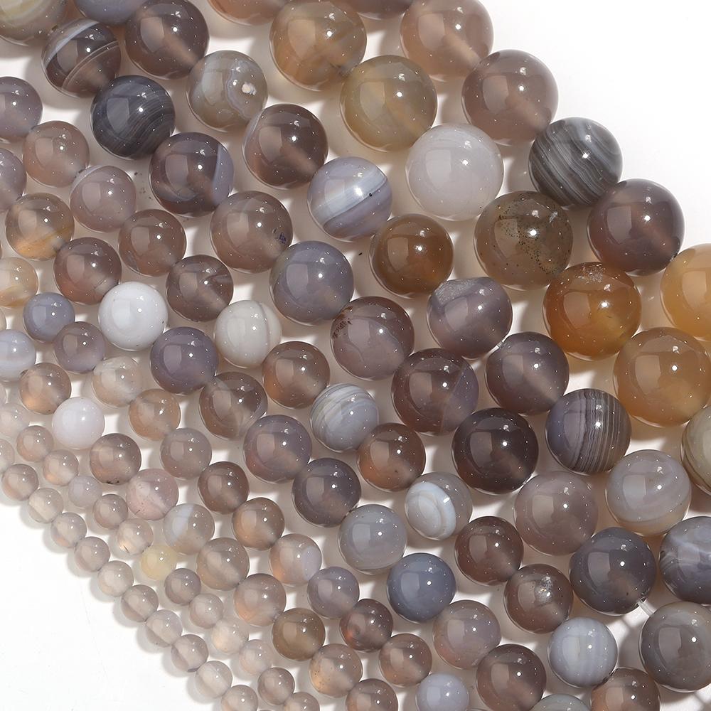 Natural Stone Beads Agate Amethyst Jade Amazonite Tiger Eye Loose Round Beads For DIY Bracelet Necklace Gift Making4/6/8/10/12mm