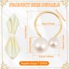 25Pcs Pearl Style Napkin Rings Faux Pearl Dinner Serviette Buckle Napkin Holder Table Centerpiece for Wedding Birthday Gathering