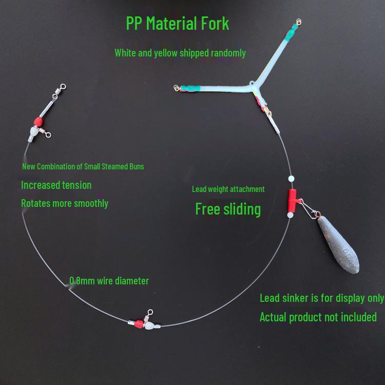 WF Klein-Kopf Meeresangel-Paternoster mit leuchtender Schnur für See, Stausee, Fluss – White Berry & Yellow Croaker Angelzubehör.