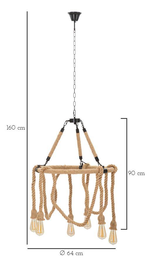 Ceiling Lamp Rope Circle Cm Ø 64X90