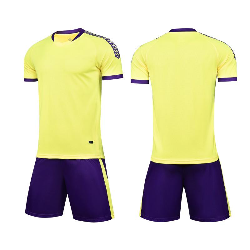 Football Uniform Collection Quick-drying and Breathable Childrens Short-sleeved Game Training Uniform Team Uniform Adult Bare Jersey with Prin