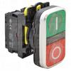 Double On-Off Button, I-O, Green+Red 1×No+1×Nc Ip65