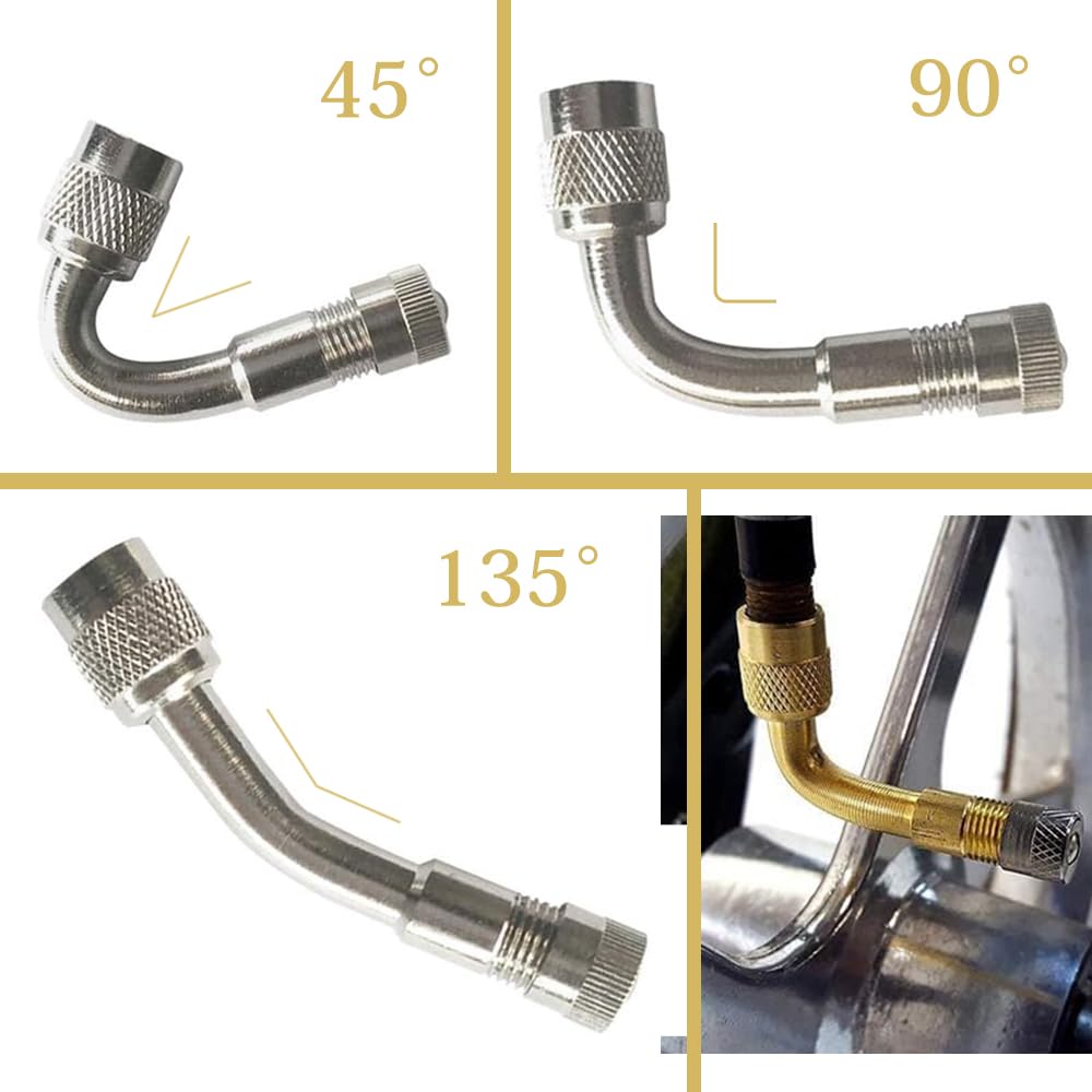 Motorcycle Air Valve, For Motorcycles, For Motorcycles, 45° Extension, L-Shaped Air Valve, For Moped