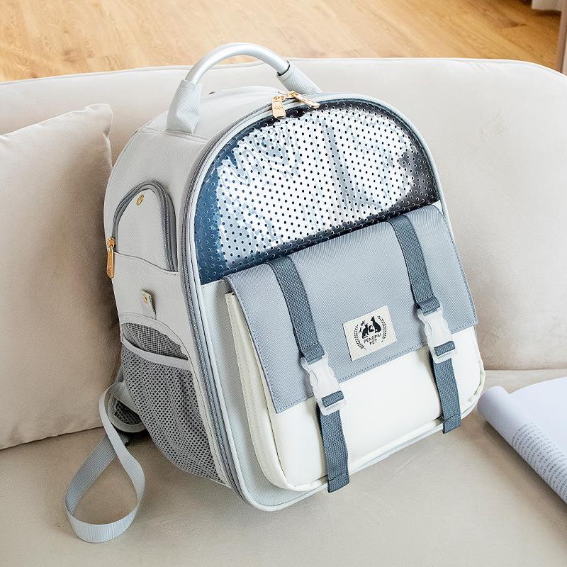 New cat bag out shoulder pet bag foldable portable large-capacity stereo pet backpack.