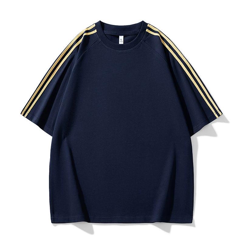 Pánské tričko s krátkým rukávem volného střihu s kulatým výstřihem a tříčtvrtečním rukávem