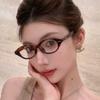 Ovale Form Computerbrille Koreanisch Stilvoll Blaulichtblockierend Herrenbrille Nieten Dekoration Damenbrille