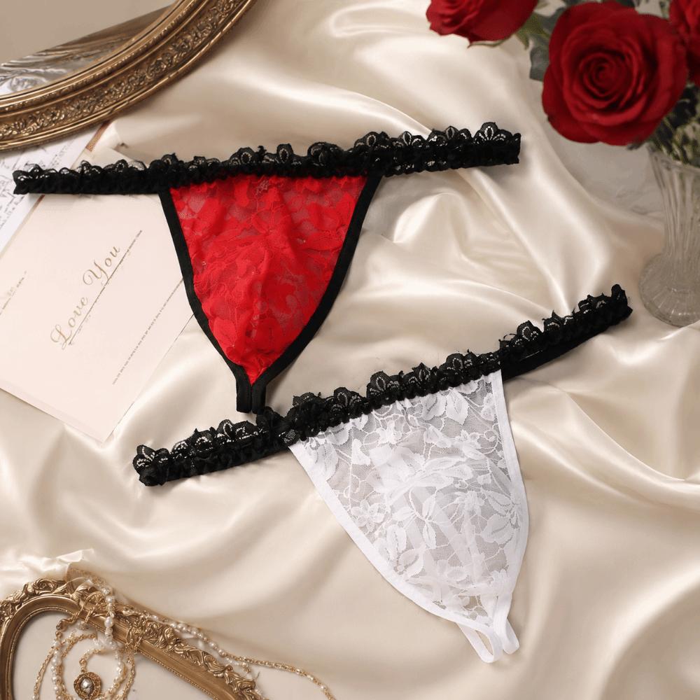 Hollow Out Men Underwear Mesh Triangle Panties Simple T-back Briefs Exotic