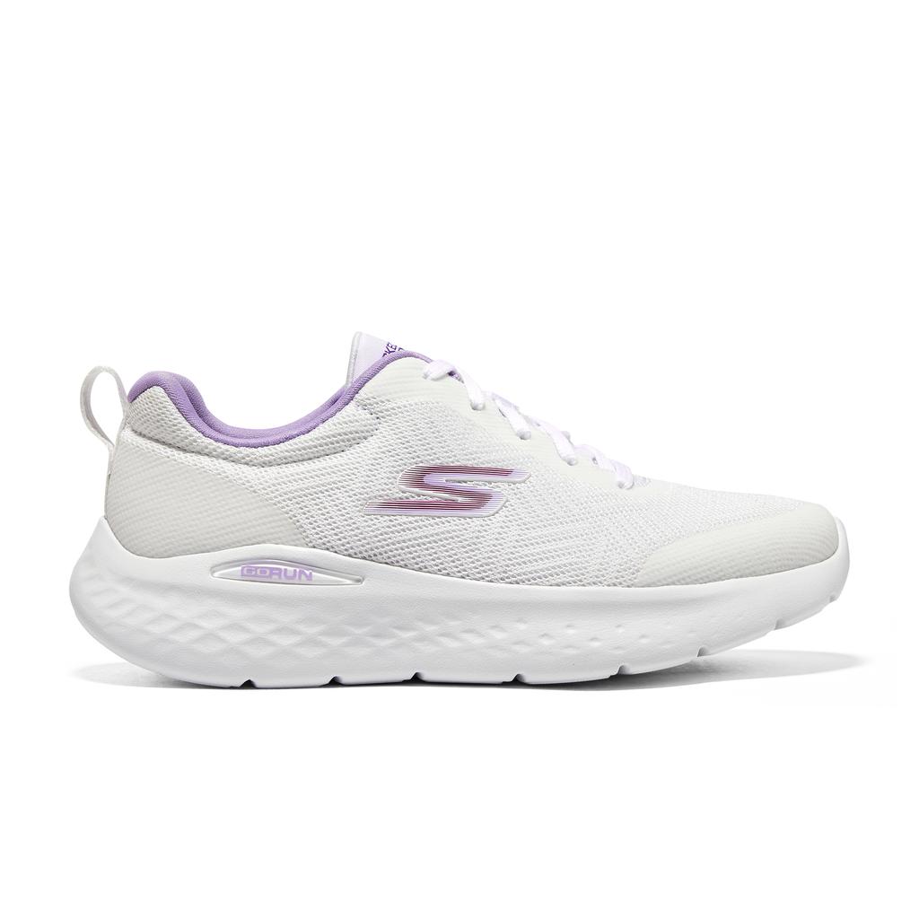 Skechers Go Run Lite Lightweight Cushioning Support Running Shoes Women Sneaker White Purple 129425-WPR