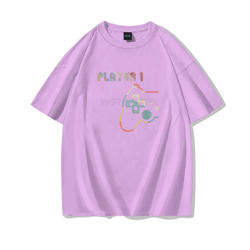 Matching Video Gamers Couple Player 1 Player 2 Tshirt Valentines Day Gifts Funny Matching Couples Short Sleeves Casual Tops