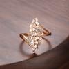 New Arrivals  Rose Gold Big Ring Micro-Wax Inlay Natural Zircon Hollow Rhombus Rings Women Wedding Party Fine Jewelry
