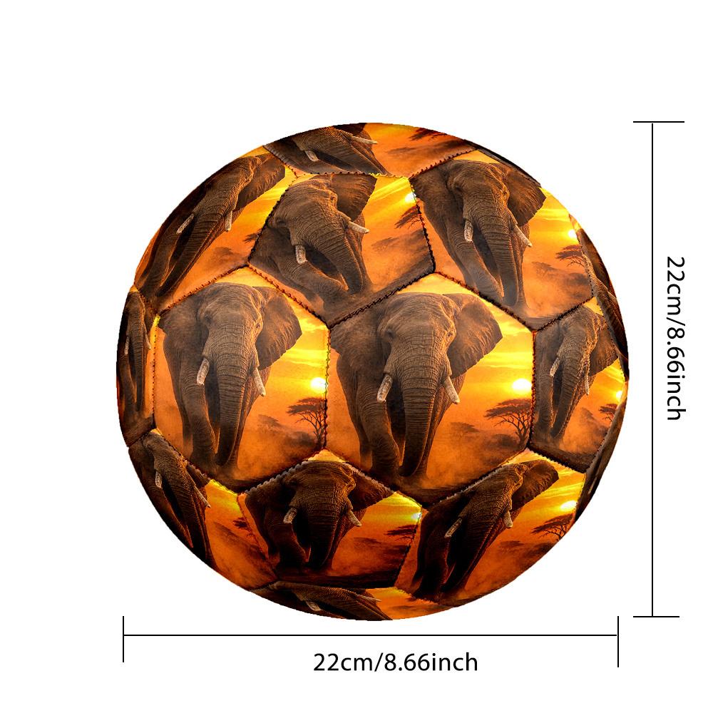 1pc Elephant Sunset Size 5 Soccer Ball Professional Match Training Football Indoor &Outdoor Sports Ball Lightweight Durable c6538