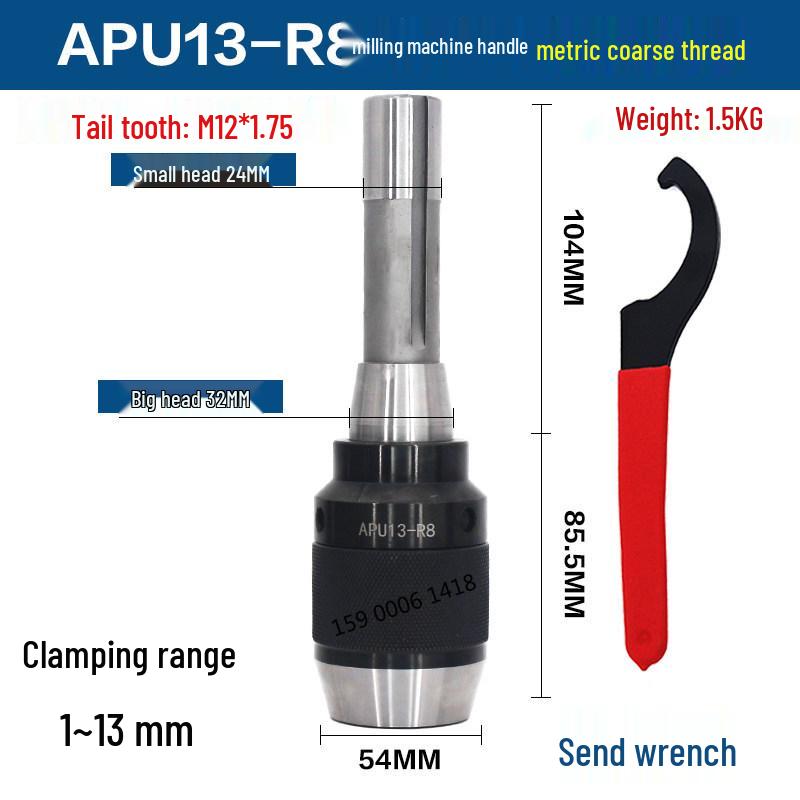 Self-Locking Tapered Tailstock Drill Chuck for CNC Lathe & Milling Machine