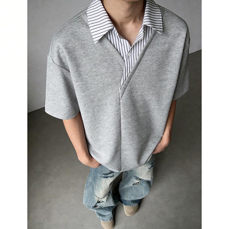 Summer Solid Color Men's Short Sleeved T-shirt Thin Business Men's Casual Sports T-shirt