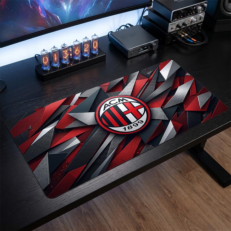 משטח עכבר גדול מודפס AC Milan, משטח שולחן גיימינג מגומי רך מונע החלקה לקישוט משרד, מחשב נייד, מחשב