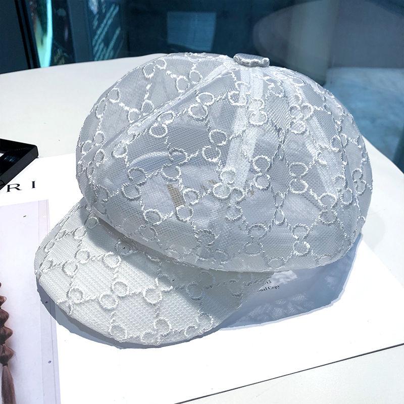 New Organza Star Anise Hat Women's Hollow Mesh Thin Sun Hat Women's Summer Sun Protection Breathable Beret