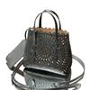 Trendy Carved Calfskin Handbag with Long Crossbody Strap