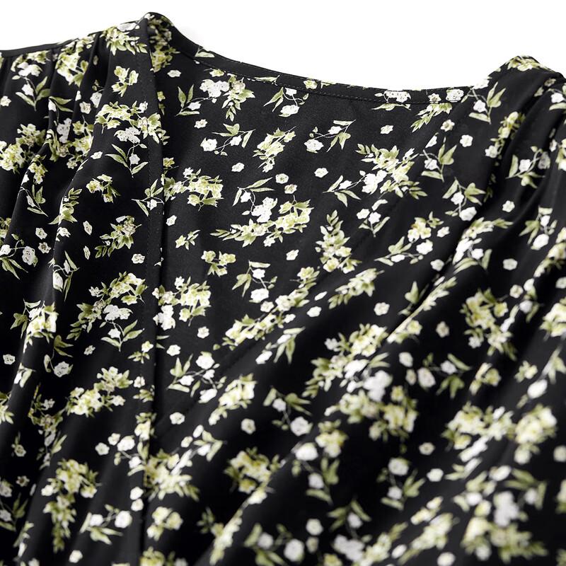 Shangdu Bila Floral V-Neck A-Line Chiffon Midi Dress