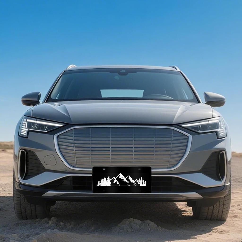 Mountain License Plate Mounta Front License Plate Peak Aluminum Decorative Licenses Plates, Natural Novelty Vanity Tag Black Car Plates, Car Tag With