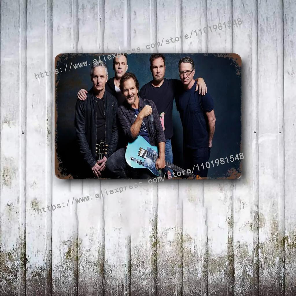 Pearl Jam Bands Metal Dekor Poster Vintage Blechschild Metallschild Dekorative Plakette für Pub Bar Man Cave Club Wanddekoration