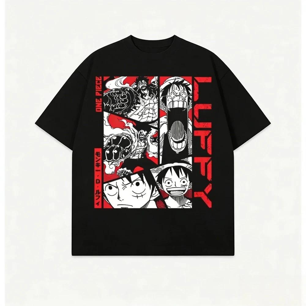 T-shirt Unisex Shanks Capelli Rossi One Piece 2026 Estate Nuova Popolare Stampa Anime Casual Genitore-Figlio Manica Corta Moda