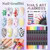 Doppelspitzen-Nagelkunst-Marker-Set 24 Farben 0,5 mm Feine Spitze Acrylfarbe Stifte Wasserdicht Schnelltrocknend Nicht verblassend Nageldesign-Werkzeuge für DIY