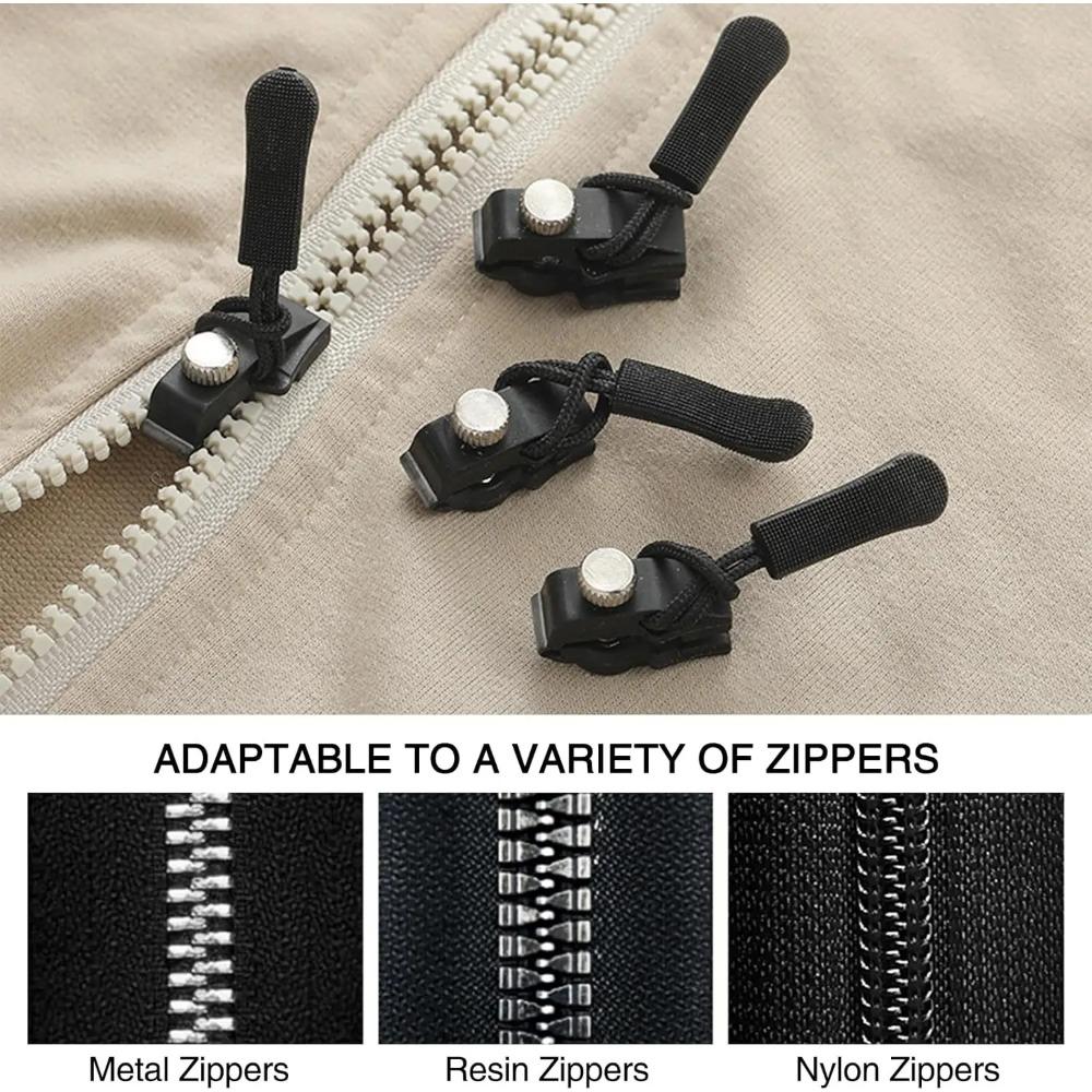 Universal Zipper Repairer Detachable Zipper Heads for Luggage, Outerwear, Clothing, Shoes, and Home Use. Tool Free Replacem