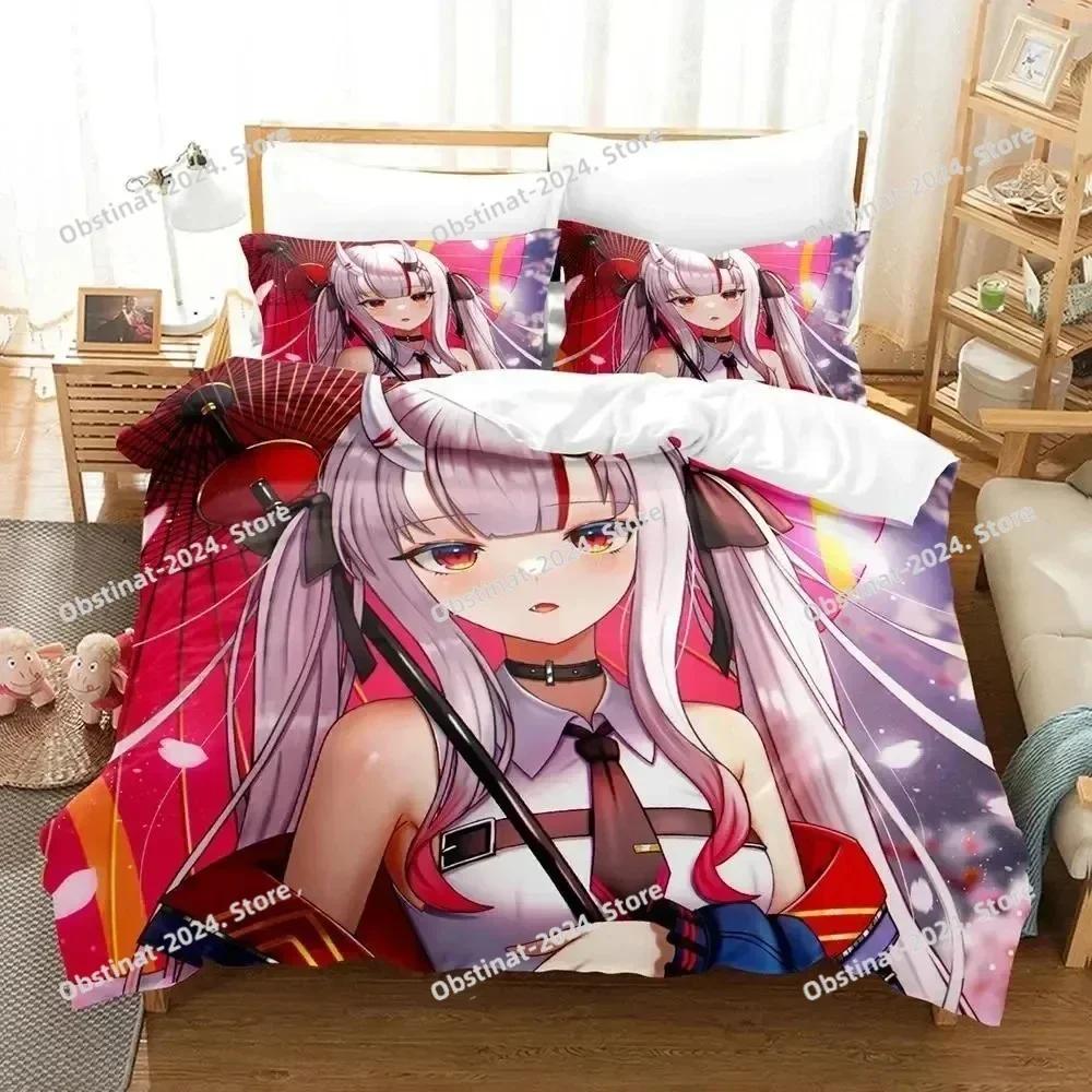 Set Biancheria da Letto Anime Nakiri Ayame Stampa 3D Copripiumino Set Letto Coperta Federa Piumone king Queen Size Ragazzi Adulto