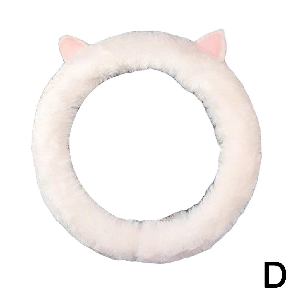 

Милый мультяшный кот, автомобильный руль, плюшевый защитный чехол, зимний автомобиль, нескользящий, теплый, анимационный, для украшения интерьера, аксессуары