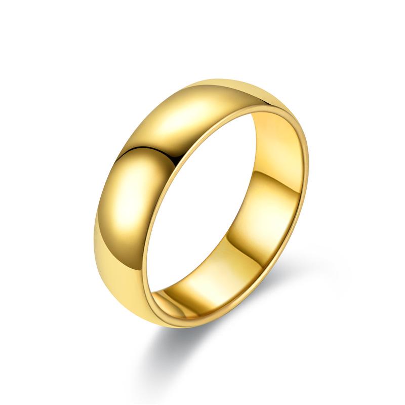 6MM Titanium Steel Korean Style Light Plate Couple Rings - Simple Stainless Steel Jewelry