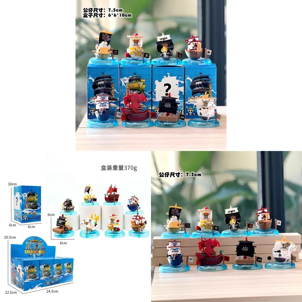 One Piece Pirate Ship Model Set For Kids Pvc Collectible Figures Desk Decor Gift
