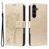 For Samsung Galaxy S25 FE Phone Case with Stand Cat Tree Pattern Leather Wallet Mobile Cover