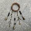 Boho Wind Chime with Bells, Handmade Wicker Wreath Hanging Ornament, Witchy Home Decor for Door Wall Garden, Rustic Witchcraft